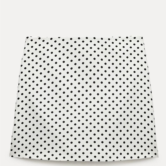 Zara Black and White Polka Dot Mini Skirt - Picture 1 of 1